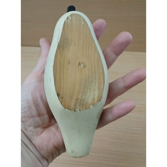 Hand Carved Wood Duck Figurine Sculpture Rustic Ivory Shelf Decoration 8x4.5 - Picture 7 of 11